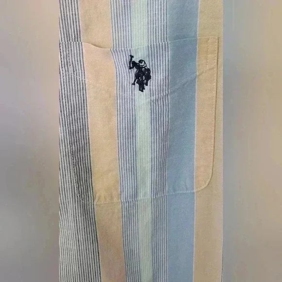 U.S. Polo Assn. Short Sleeve striped Buttondown Shirt Mens size 2X - Picture 6 of 11